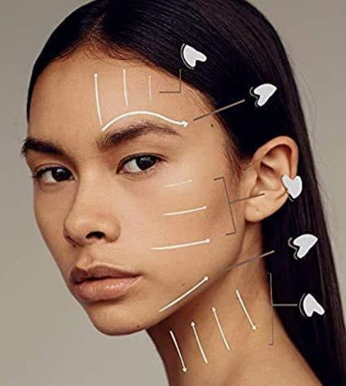 Kit Gua Sha & Rullo in Quarzo Rosa – Massaggio Viso Effetto Lifting