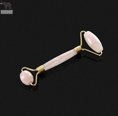 Kit Gua Sha & Rullo in Quarzo Rosa – Massaggio Viso Effetto Lifting